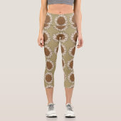Abstrakter Sonnenblumenkachelhintergrund Capri Leggings (Vorderseite)