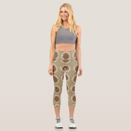 Abstrakter Sonnenblumenkachelhintergrund Capri Leggings