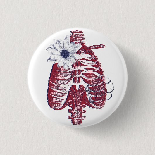 Abstrakter Sonnenblumenkäfig und Kraken Button (Vorderseite)