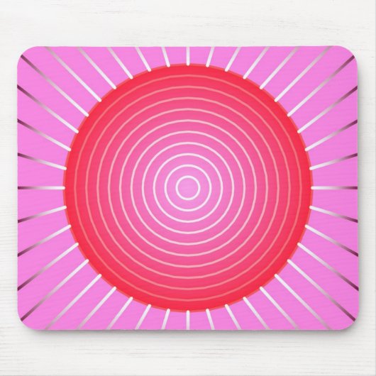 Abstrakter Sonnenbrand in Korallen, Rosa und Silbe Mousepad (Vorne)