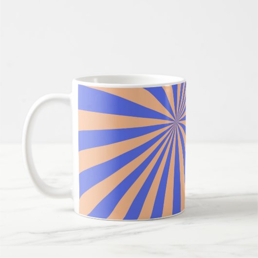 Abstrakter Sonnenbrust-Muster-Hintergrund. blau Kaffeetasse (Links)