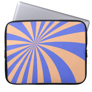 Abstrakter Sonnenbrust-Muster-Hintergrund. Blau un Laptopschutzhülle