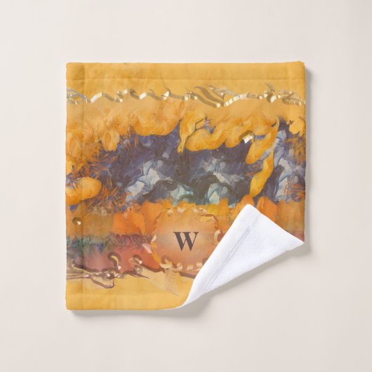 Abstrakter Sonnenuntergang 0612 Badhandtuch Set (Waschlappen)