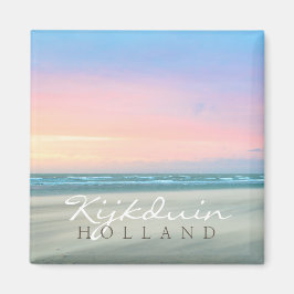 Abstrakter Sonnenuntergang am Strand von Den Haag Magnet