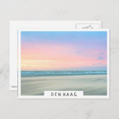 Abstrakter Sonnenuntergang am Strand von Den Haag Postkarte (Vorne/Hinten)