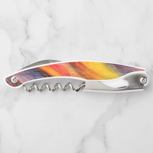 Abstrakter Sonnenuntergang-Farbkeil Kellnermesser (Rückseite)