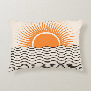 Abstrakter Sonnenuntergang: geometrische boho Deko Dekokissen