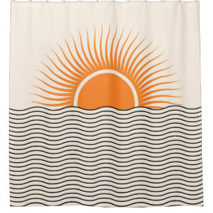 Abstrakter Sonnenuntergang: geometrische boho Deko Duschvorhang