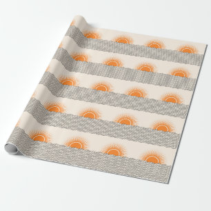 Abstrakter Sonnenuntergang: geometrische boho Deko Geschenkpapier