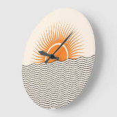 Abstrakter Sonnenuntergang: geometrische boho Deko Große Wanduhr (Winkel)
