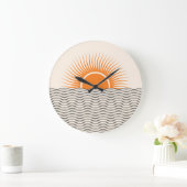 Abstrakter Sonnenuntergang: geometrische boho Deko Große Wanduhr (Zuhause)