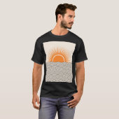 Abstrakter Sonnenuntergang: geometrische boho Deko T-Shirt (Vorne ganz)