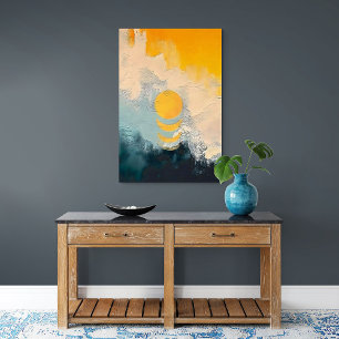 Abstrakter Sonnenuntergang – Goldenes Kalmeer über Poster