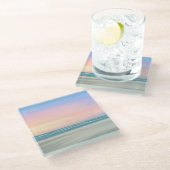 Abstrakter Sonnenuntergang in Den Haag Glasuntersetzer (Schrägansicht)