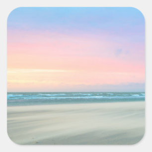 Abstrakter Sonnenuntergang in Den Haag Quadratischer Aufkleber