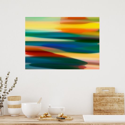 Abstrakter Sonnenuntergang Poster (Küche)