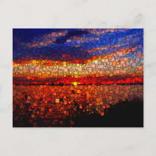 Abstrakter Sonnenuntergang Postkarte