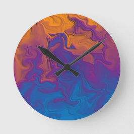 Abstrakter Sonnenuntergang Runde Wanduhr