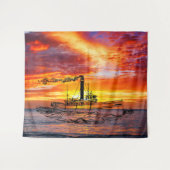 Abstrakter Sonnenuntergang über dem Ozean - Segeln Wandteppich (Vorderseite (Horizontal))