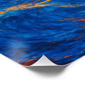 Abstrakter Sonnenuntergang über den Ozeanwellen Poster (Ecke)