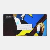 Abstrakter spanischer Gitarrist. Personalisiert Schreibtischunterlage (Tastatur & Maus)