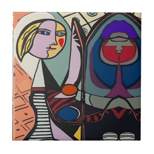 Abstrakter spanischer Stil Fliese (Vorderseite)