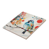 Abstrakter Spargel im Whimsikwinterwald Fliese (Seite)