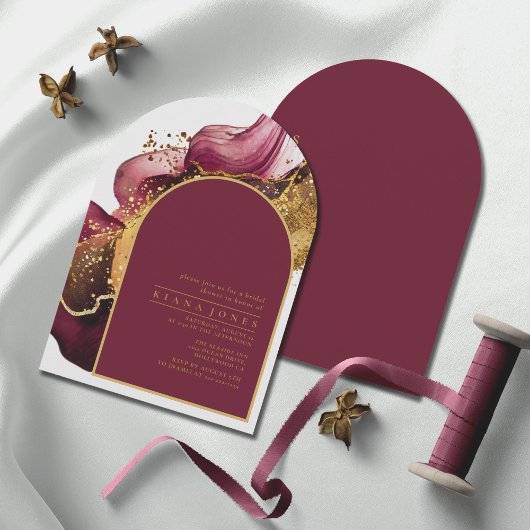 Abstrakter Sparkling Brautparty Red Arch ID1018 Einladung