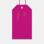 Abstrakter Sparkling Gold Weihnachtsbaum auf Magen Geschenkanhänger (Rückseite)