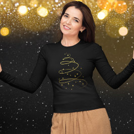 Abstrakter Sparkling Gold Weihnachtsbaum T - Shirt