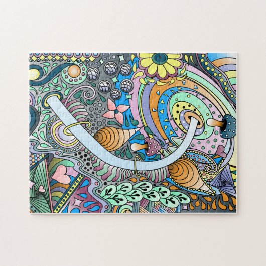 Abstrakter Spaß Bright Original Art Jigsaw P Puzzle (Horizontal)