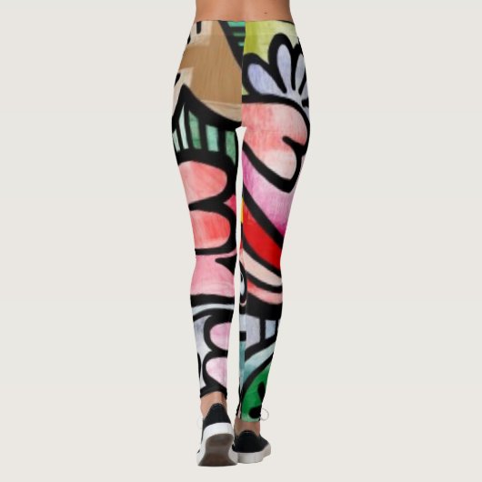 Abstrakter Spaß farbenfrohe Leggings (Rückseite)