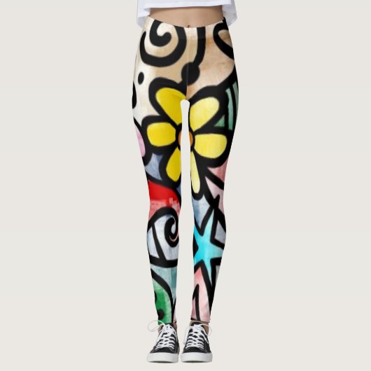 Abstrakter Spaß farbenfrohe Leggings (Vorderseite)