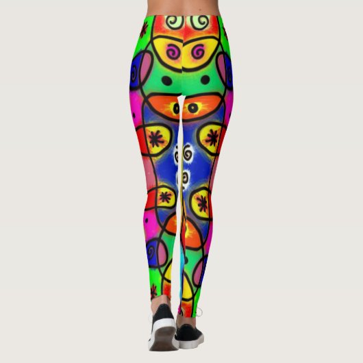 Abstrakter Spaß Farbige Leggings (Rückseite)