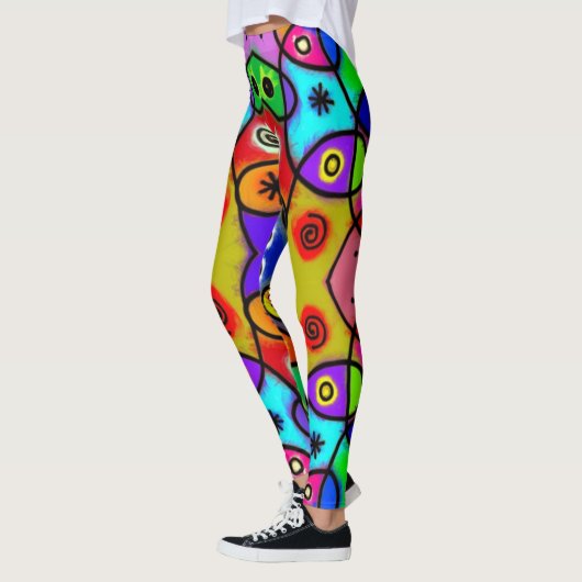 Abstrakter Spaß Farbige Leggings (Links)