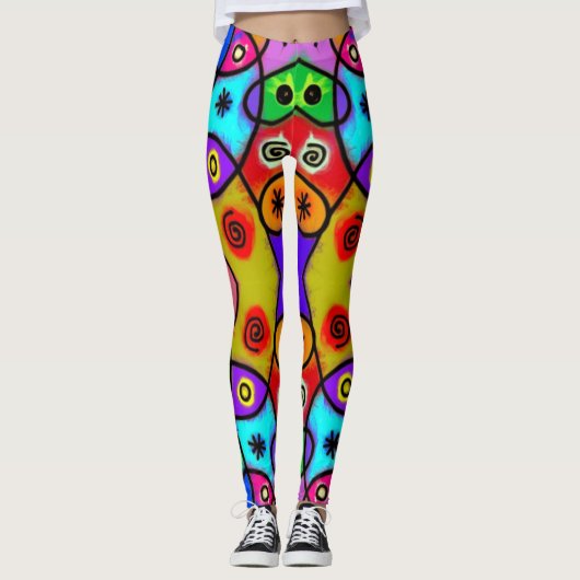 Abstrakter Spaß Farbige Leggings (Vorderseite)