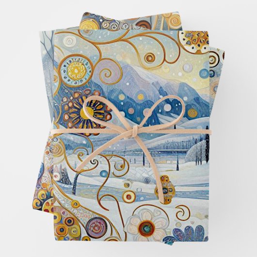 Abstrakter Spaß Winter Wunderland Kunst, Dichtung Geschenkpapier Set (Beispiel)