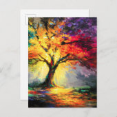 Abstrakter spiritueller Naturbaum des Lebens Ankündigungspostkarte (Vorne/Hinten)