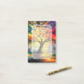 Abstrakter spiritueller Naturbaum des Lebens Post-it Klebezettel (Auf Schreibtisch)