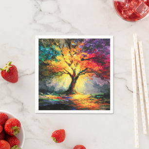 Abstrakter spiritueller Naturbaum des Lebens Serviette