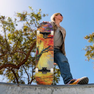 Abstrakter spiritueller Naturbaum des Lebens Skateboard