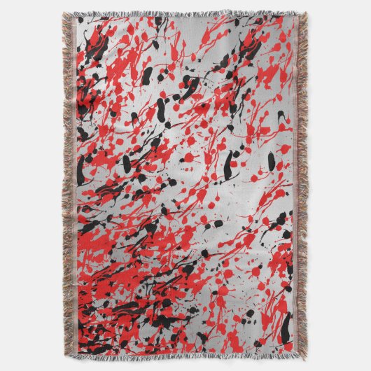 Abstrakter Splash und Tropfen in Schwarz und Rot Decke (Vorderseite Vertikal)