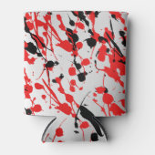 Abstrakter Splash und Tropfen in Schwarz und Rot Dosenkühler (Vorderseite)