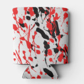 Abstrakter Splash und Tropfen in Schwarz und Rot Dosenkühler (Rückseite)