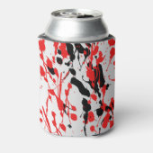 Abstrakter Splash und Tropfen in Schwarz und Rot Dosenkühler (Kanne Rückseite)