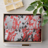 Abstrakter Splash und Tropfen in Schwarz und Rot Seidenpapier (Geschenk)