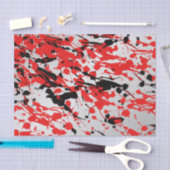 Abstrakter Splash und Tropfen in Schwarz und Rot Seidenpapier (Handwerk)