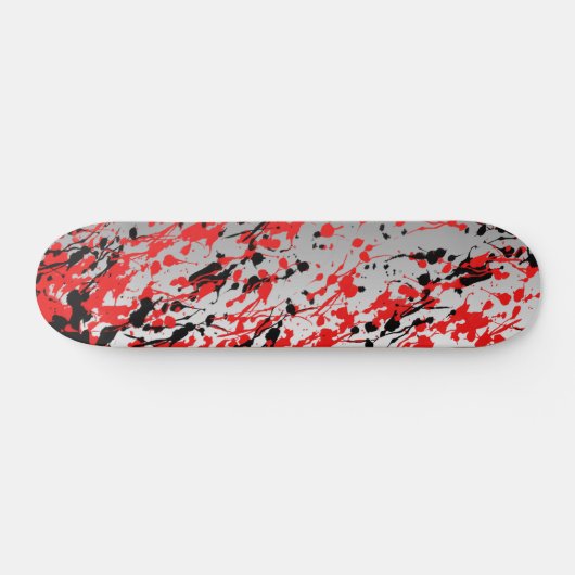 Abstrakter Splash und Tropfen in Schwarz und Rot Skateboard (Horizontal)