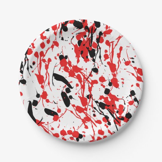 Abstrakter Splash und Tropfen Pappteller (Vorderseite)