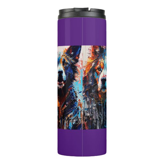 Abstrakter Splint Thermosbecher (Rückseite)